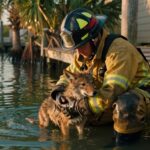 firefighter coyote rescue