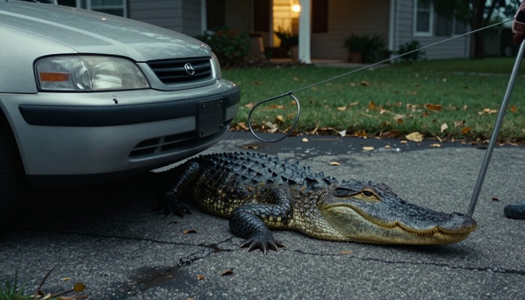2-9-1024x585 This Massive Alligator Turned a Peaceful Neighborhood Upside Down